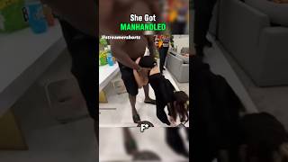 White girl gets MANHANDLED 😳 #funny #live #kick #meme #fail #shorts