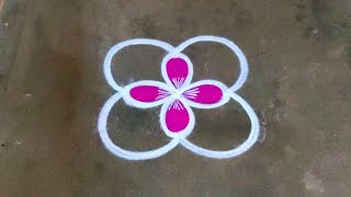 Aadi madham colour kolam designs|3 dots  muggulu|color rangoli |aadivelli flower kolam|poo kolam