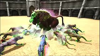 Dinopithecus King Gamma vs 20 Shadowmane level 130 Ark Battles