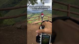 Asking stranger for photoshoot before the storm comes