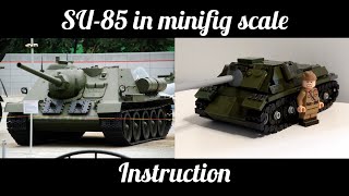 Lego SU-85 in minifig scale. Review + instruction