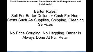 Trade Smarter:  Advanced Barter Methods For Entrepreneurs And Individuals