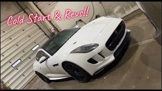 Jaguar F-Type R AWD Cold Start & Revs!! (LOUD backfires!)