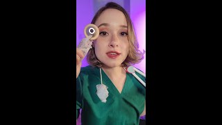 ASMR 1 Minute Nurse General Exam/ Check Up 🩺💞 #shorts #asmr w/ Crinkly Wooden Tools