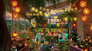 Cozy Summer Cafe ☀️☕ ASMR Ambience birds, purring, windchimes 🌴