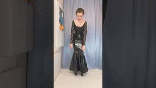 Balletheels and long shiny gothic dress