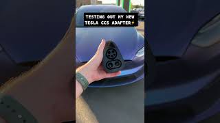 Would you use the CCS adapter 🤔😏 #tesla #modelx #teslatok #ccsadapter #fyp