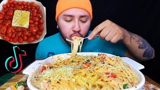 White FETA CHEESE PASTA MUKBANG