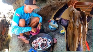 PESQUEI POLVO E FIZ UMA MACARRONADA DE BAIXO DA PEDRA - CATCH AND COOK