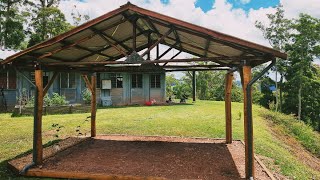 DIY Wood Shed with Natural Round Wood Trusses (Part 5)