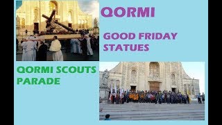 ~MALTA~ QORMI San Bastjan Good-Friday statues & scouts parade