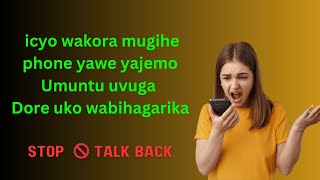 Icyowakora mugihe phone yajemo umuntu uvuga nigute nabihagarika || how to stop talk back #talkback