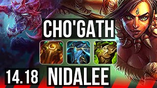 CHO'GATH vs NIDALEE (TOP) | Rank 5 Cho, 1600+ games, 11/4/19 | NA Challenger | 14.18