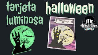 Tarjetas luminosas de Halloween (brillan en la oscuridad) con freebies