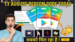 Freefire New Redeem Code Today || 13 August New Redeem Code Today || Freefire New Redeem Code Today