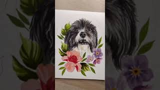 Back with the cutest little doggo today! art painting dog dogportrait tattoo #Shorts