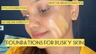 FOUNDATIONS FOR DUSKY SKIN TONE|INDIAN SKINTONE|Sugar|Nyka|Maybelline