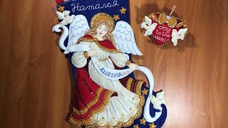 78 🦋 часть 5 Финиш Сапожок Bucilla Angel Christmas Stocking (86860) пошив фетрового набора