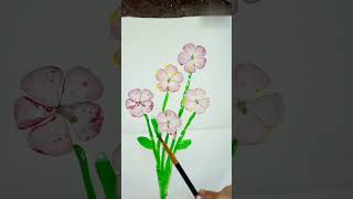 Very easy flower painting technique#art#shorts#twosisters