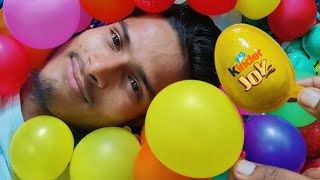 Color Balloon & Kinder Surprise Egg Toys Opening - A Lot Of Kinder Joy Chocolate ASMR