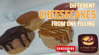 how to make cheesecakes from one filling | strawberry, nutella and Lotus cheesecake |