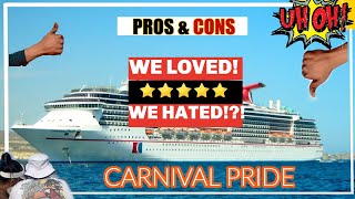 PROS & CONS Carnival Pride Review ⭐️