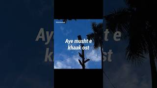 Aye musht e khaak ost ❤️‍🩹😫• Aesthetic video • Urdu lyrics status •#shorts#ayemushtekhaak#ost