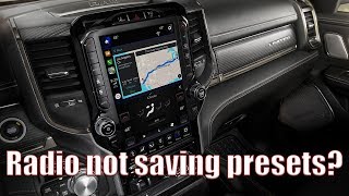 How To: Fix 12 inch UConnect Not Saving Radio Presets