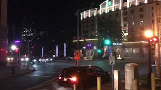 Old Sacramento Polar Express at Capitol Mall railroad crossing (12/10/2023)