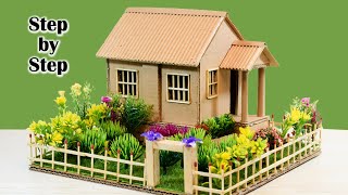 🏡How to Make Beautiful House with Cardboard |🏡DIY Miniature House and Garden