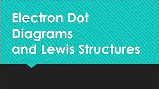 Electron Dot Diagrams and Lewis Structure