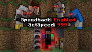 Minecraft Manhunt, but I secretly used SPEED HACKS