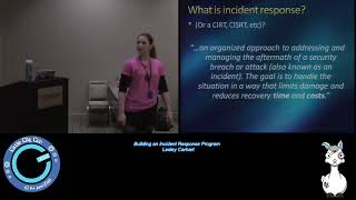 Building an Incident Response Program | Lesley Carhart | CircleCityCon 2.0