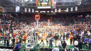 UM beats # 1 ranked Duke! Fans rush the court.