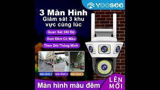 Camera 4 mắt 3 màn hình là Camera Yoosee ngoài trời PTZ Q54D 3 màn hình 12Mpx