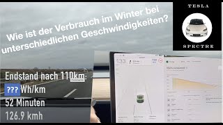 Wie effizient ist mein #teslamodel3 bei 130 kmh im Winter?