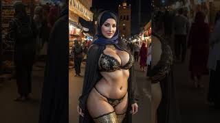 Stunning Arabian Hijab Night Fashion  Magnetic Ai Lookbook in Moroccan Market #trending #fashion