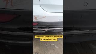 Reparación de golpe y rotura en Facia trasera auto #hojalateriaypintura #pinturaautomotriz