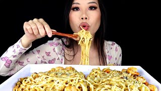 ASMR Creamy Fettuccine Alfredo Mukbang #creamy #pasta #alfredo