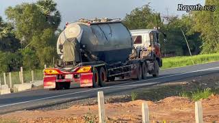 Hyundai Truck trailer and Ben truck with Cement truck Driver on the road, heavyvehicle, Jcb video