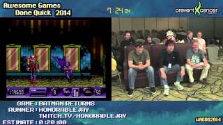 Batman Returns [GEN] Live SPEED RUN :: by HonorableJay in 0:13:52 #AGDQ 2014