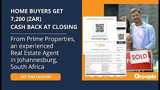 Home buyers get 7,200 (ZAR) cash back from Prime Properties in Johannesburg, South Africa