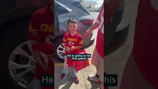 Surprise! Boy cries when he finds out he’s going to his first NFL game | Humankind #shorts #goodnews