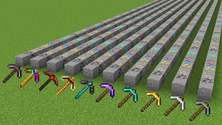 which pickaxe is more quicker in Minecraft experiment?