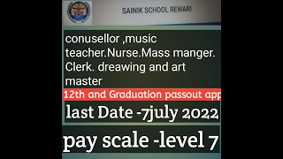 SAINIK SCHOOL REWARI RECRUITMENT 2002 OF ,EDUCATION-INTER,GRADUATION APPLY WEBSITE https://ssrw.org/