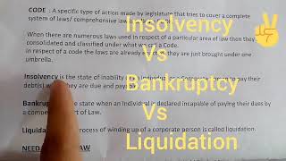 Credit officer Interview - Insolvency vs Bankruptcy