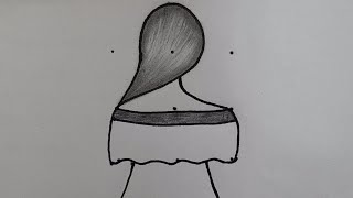 Girl backside drawing from 9 dots - @TamilNewArt