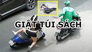 CĐM TỨC ĐIÊN CÔ GÁI ĐANG ĐI ĐƯỜNG BỖNG TÉ NGÃ ĐAU ĐỚN VÌ BỊ  GIẬT TÚI SÁCH BẤT NGỜ TRONG 1 GIÂY PHÚT