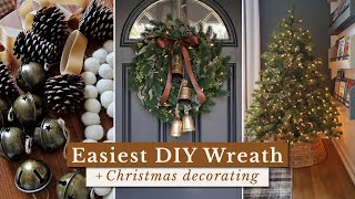 Christmas Decorate and DIY With Me | Easy DIY Christmas Wreath | Holiday Decor Ideas