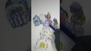 Sketching a robot character during 80’s using colored ballpoint pen. Follow for more #art #shorts